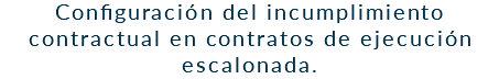 Configuración del incumplimiento contractual en contratos de ejecución escalonada.